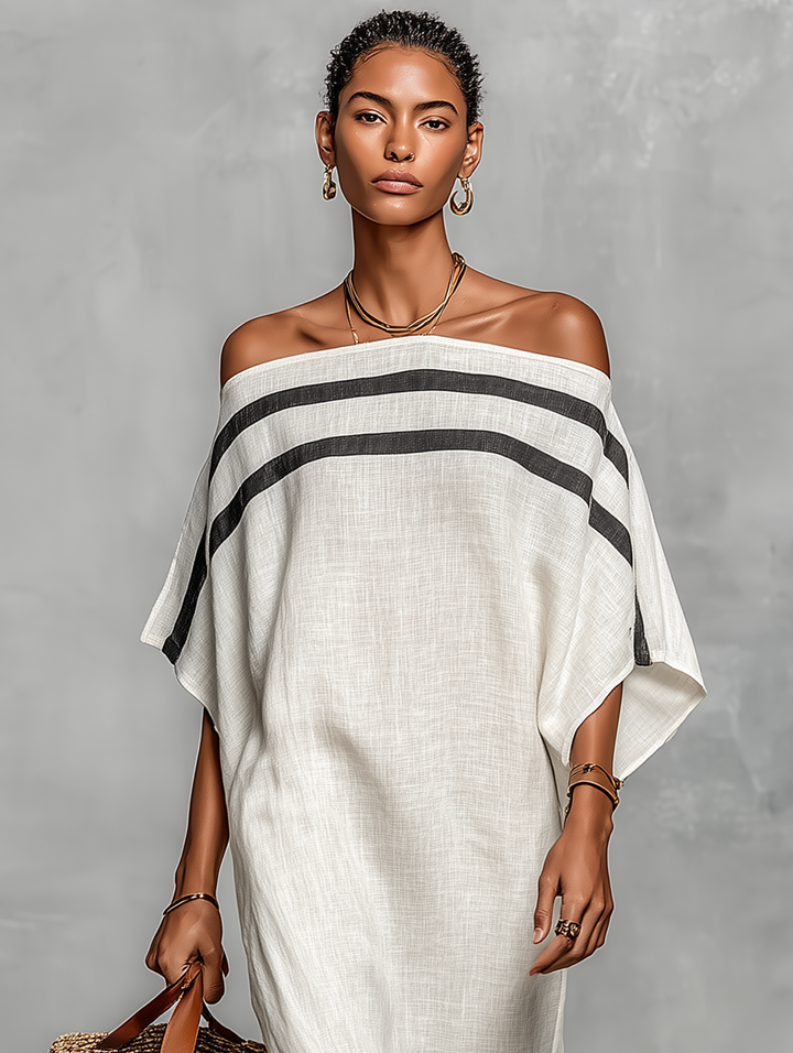 FAOBHRA | RELAXED LINEN BLEND MAXI DRESS