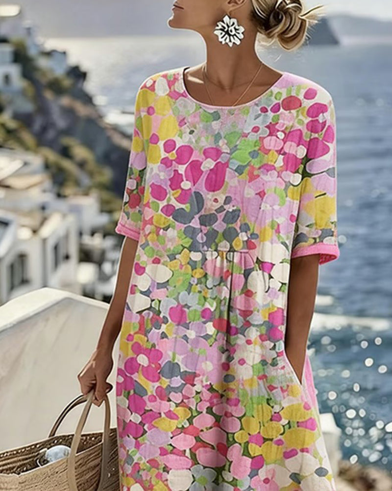 AELWYN | ELEGANT FLORAL MIDI DRESS