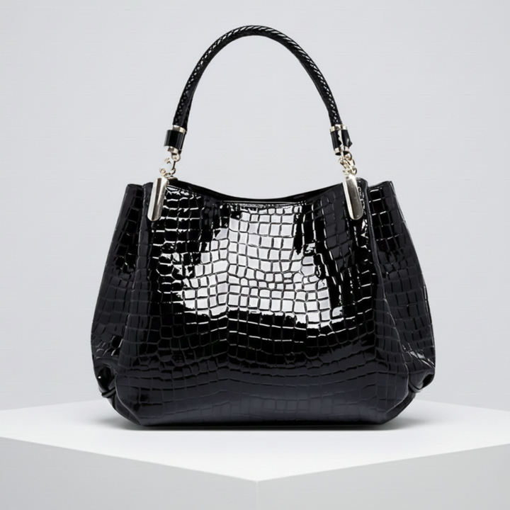 BRIDIE | CROCODILE-EMBOSSED SHOULDER BAG