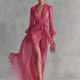DUIBHEASA | ELEGANT BEADED CHIFFON MAXI DRESS