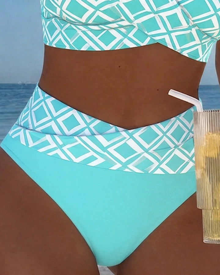 BEATRICE | DIAMOND-PATTERN TWO-PIECE BIKINI WITH SHAPED BUST