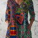 Mia | Boho Floral V-Neck Shirt