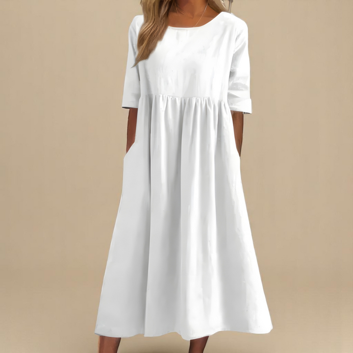 SAOIRSE | LINEN-BLEND SUMMER DRESS WITH POCKETS