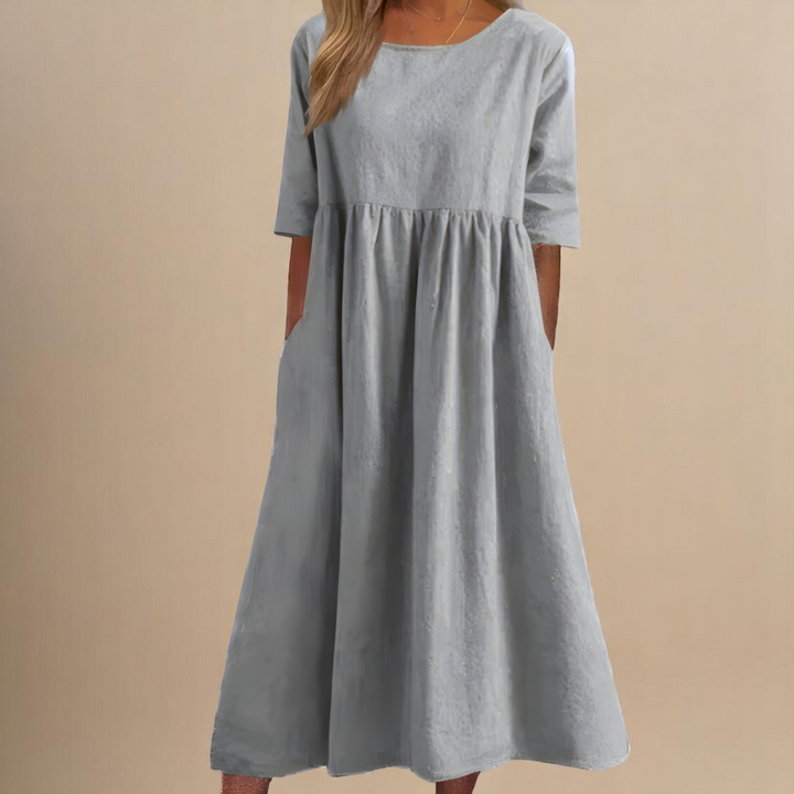 SAOIRSE | LINEN-BLEND SUMMER DRESS WITH POCKETS