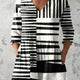 Evelyn | Abstract Stripe V-Neck Shirt