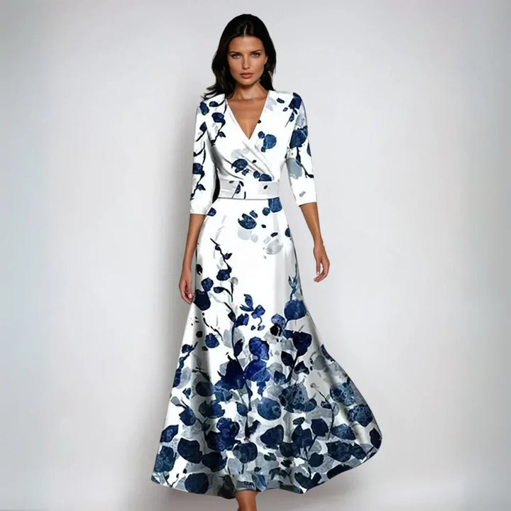 NUALA | ELEGANT FLORAL A-LINE DRESS