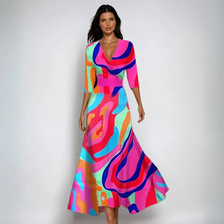 NUALA | ELEGANT FLORAL A-LINE DRESS