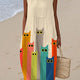 RÓISÍN | COLOURFUL CAT ART PRINT MIDI DRESS