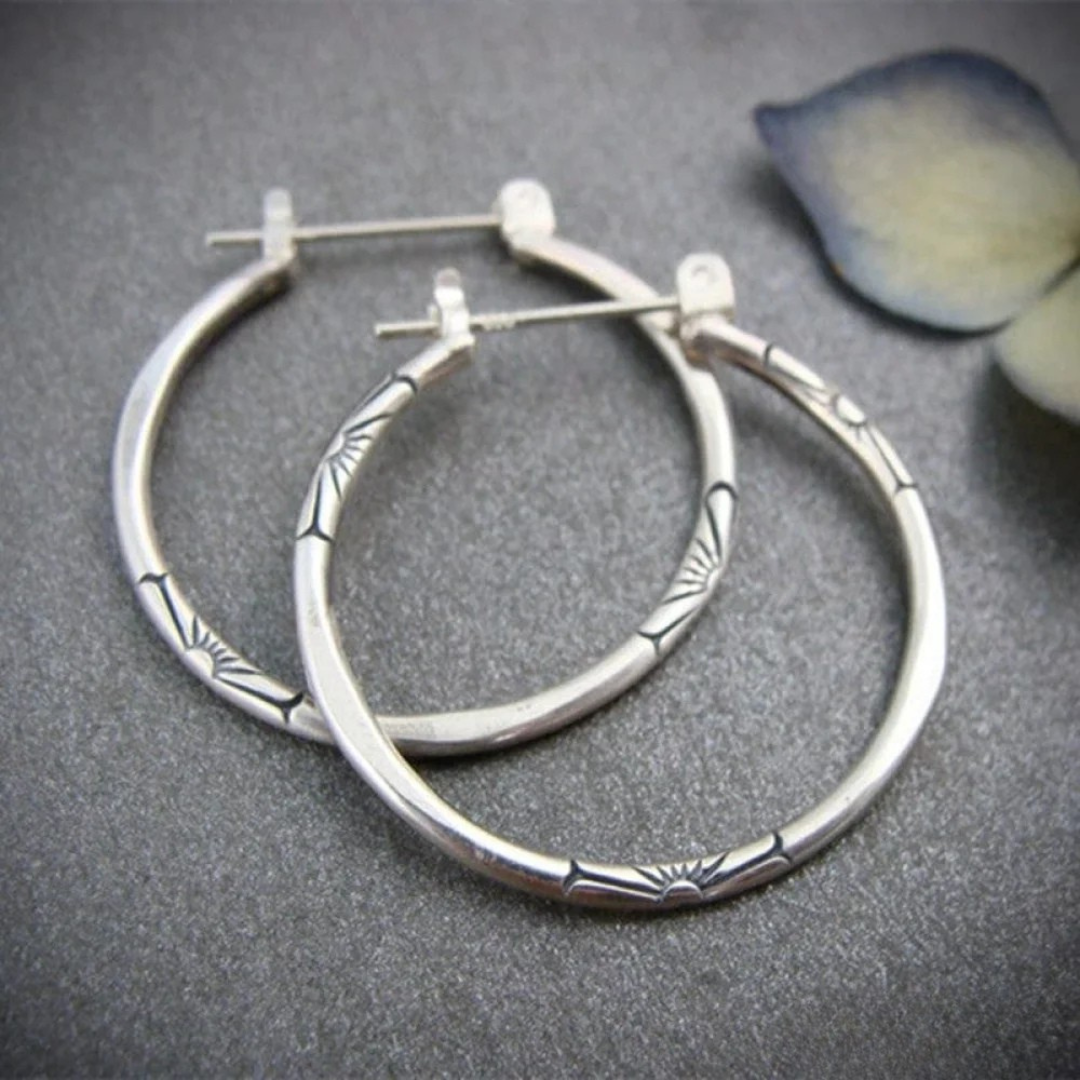 Joan | Classic Silver Hoop Earrings