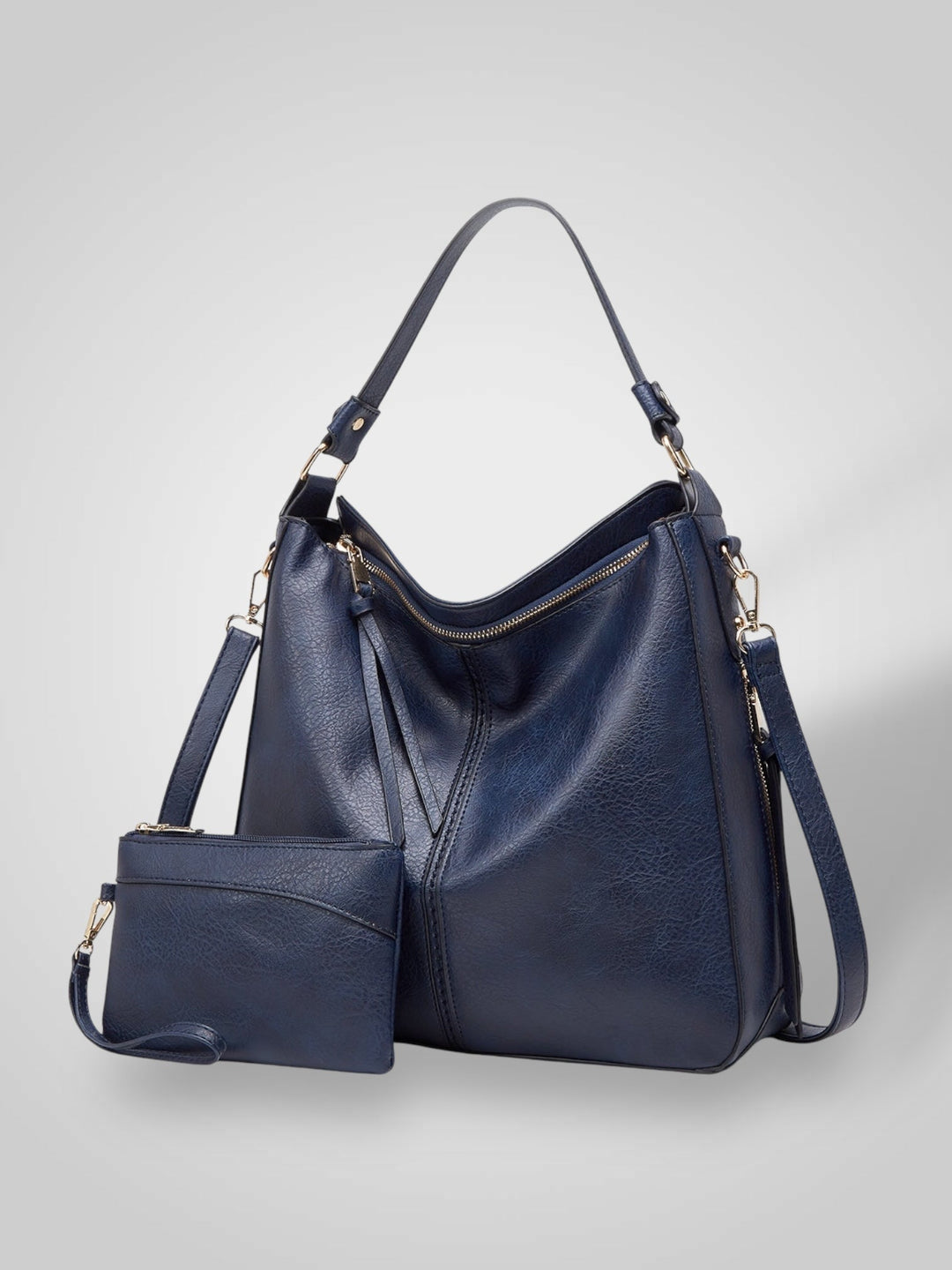 Structured Leather Bag with Convertible Strap