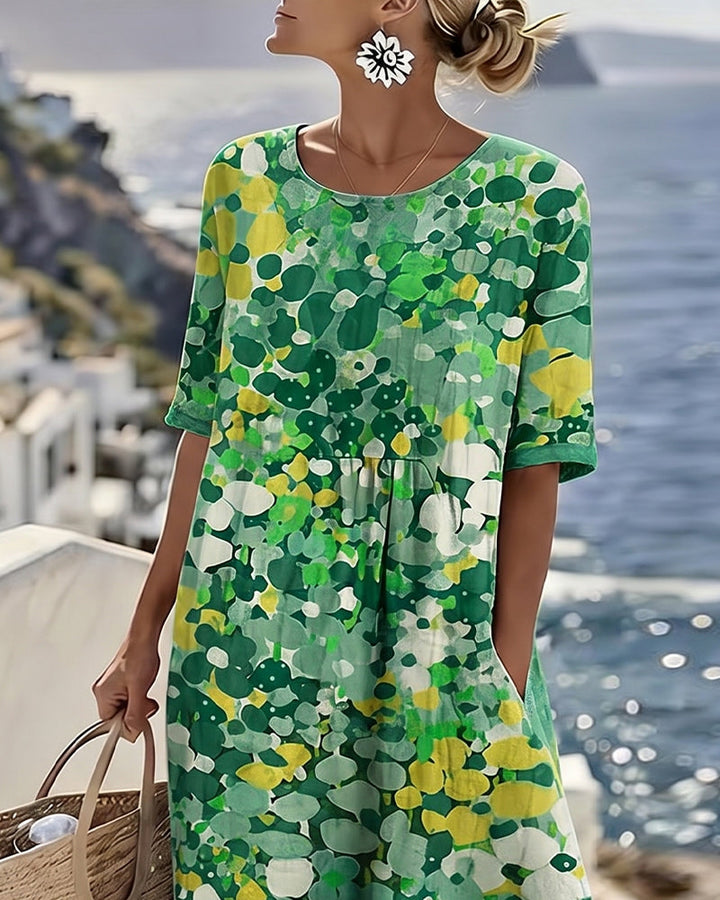 AELWYN | ELEGANT FLORAL MIDI DRESS