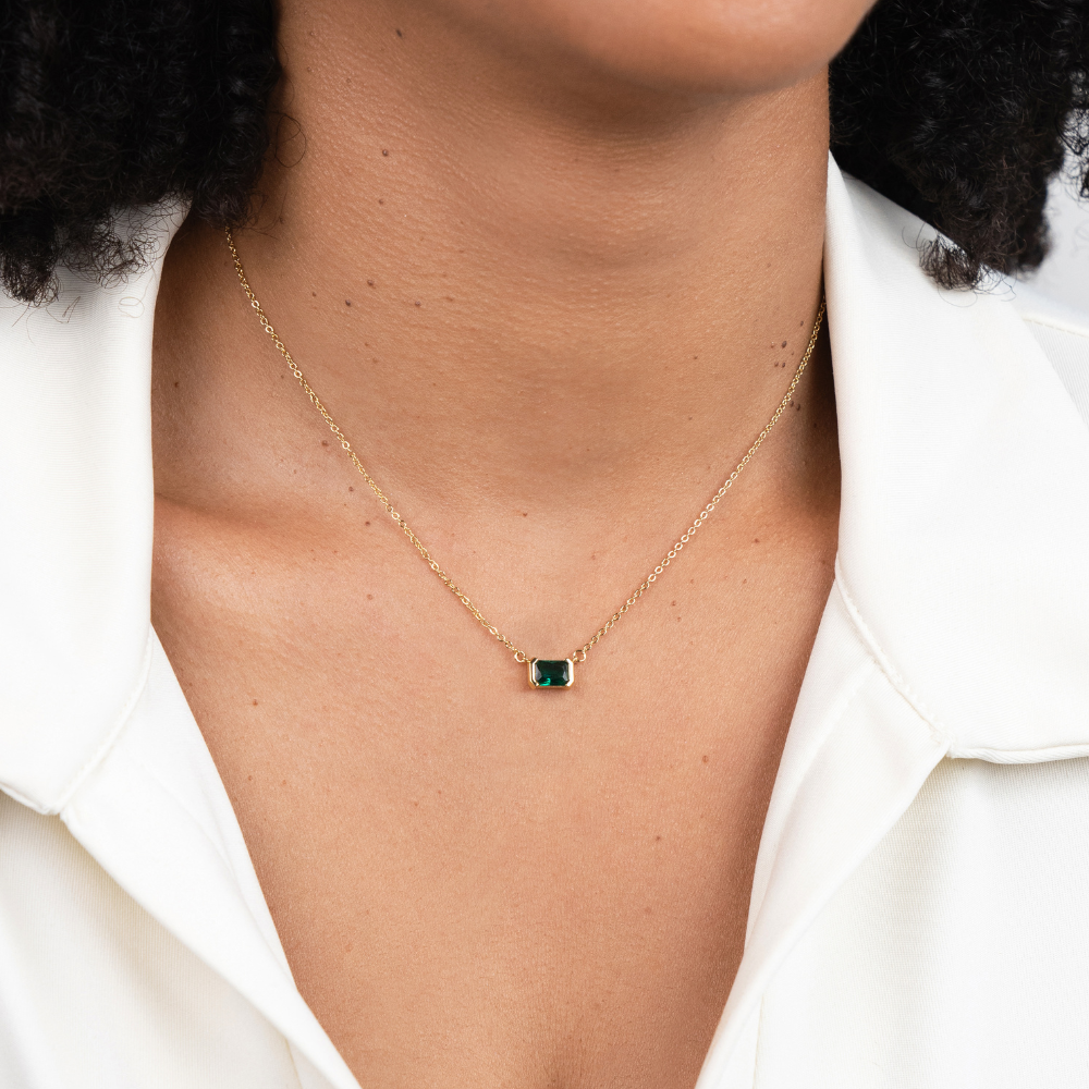 Clara | Delicate Emerald Necklace