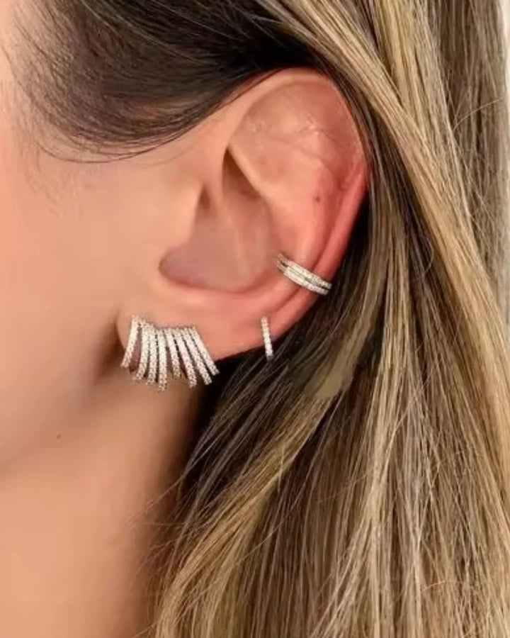 Noir & Gold Illusion Earring