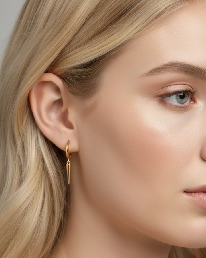 Spear gold Earrings