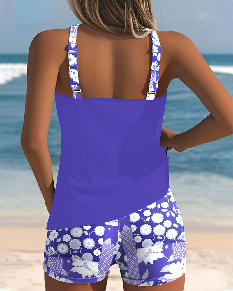 DAMHNAIT | TWO-PIECE SWIMSUIT SET WITH SHORTS