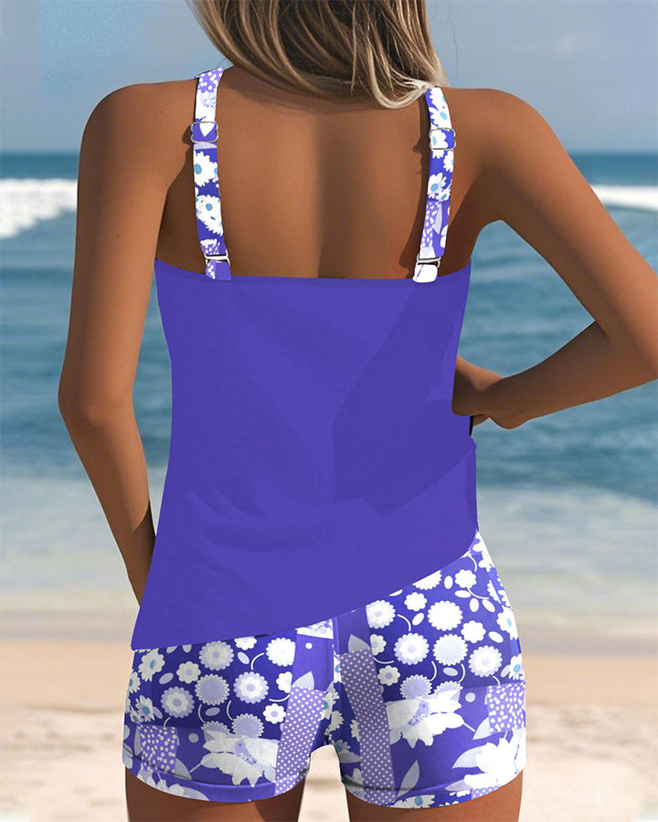 DAMHNAIT | TWO-PIECE SWIMSUIT SET WITH SHORTS