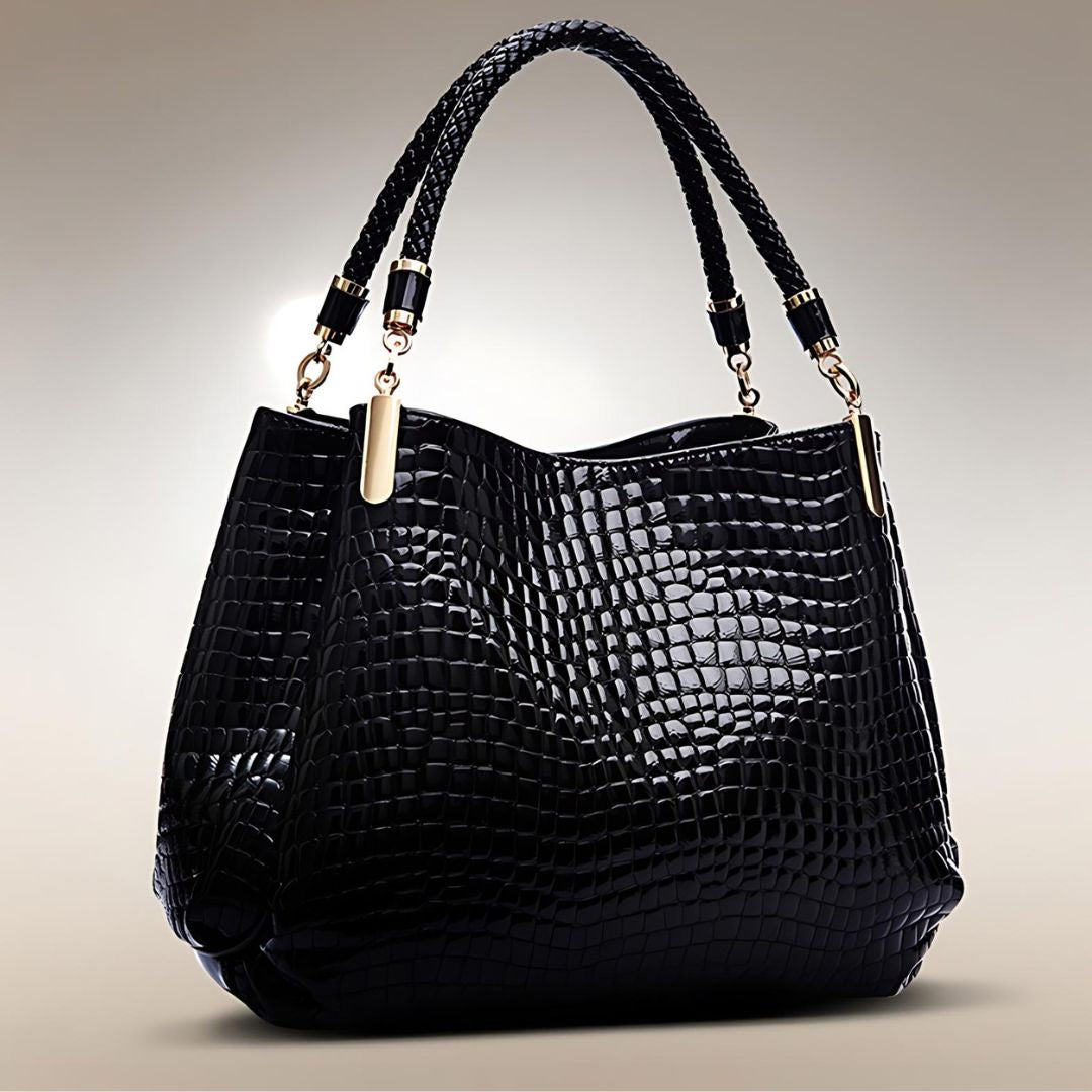 BRIDIE | CROCODILE-EMBOSSED SHOULDER BAG