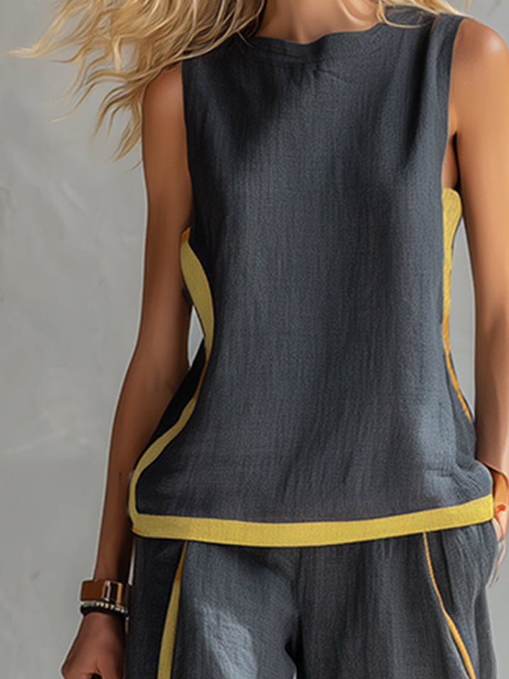 LAOISE | ELEGANT LINEN BLEND TROUSER SET