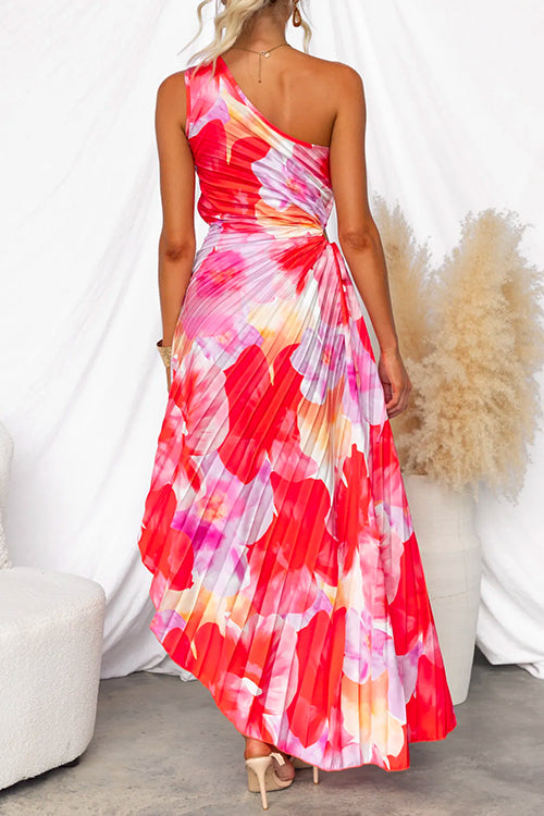 RIONA | PLEATED ONE-SHOULDER DRESS