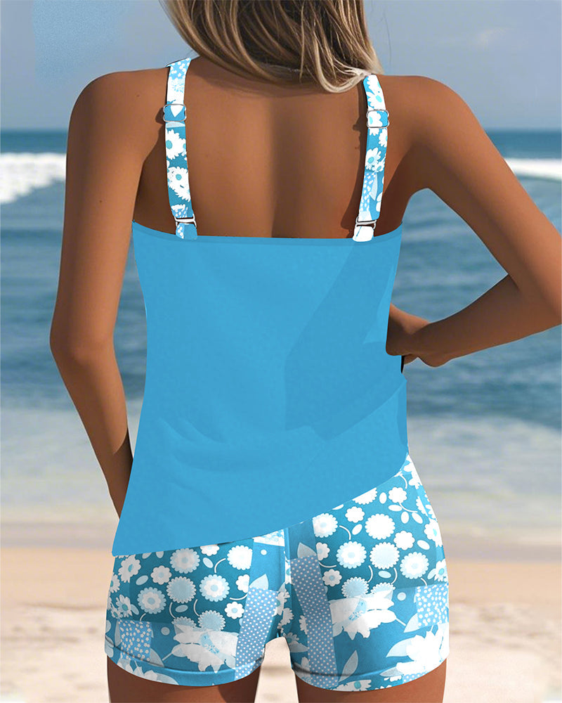 DAMHNAIT | TWO-PIECE SWIMSUIT SET WITH SHORTS