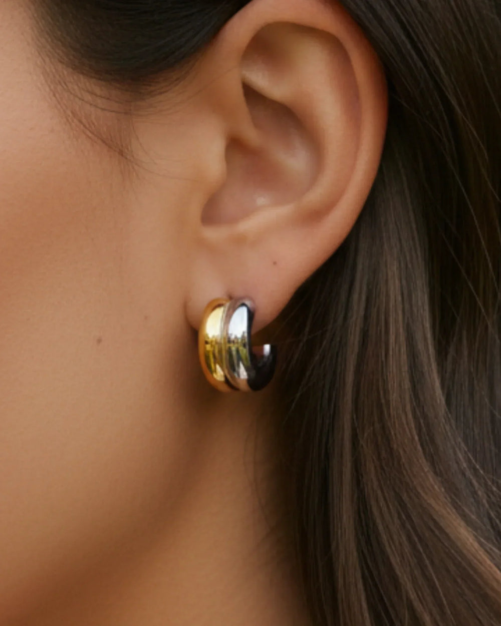 Twoway hoop Illusion Earrings