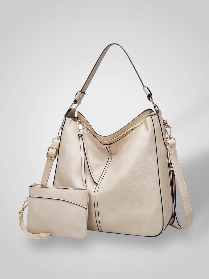Structured Leather Bag with Convertible Strap