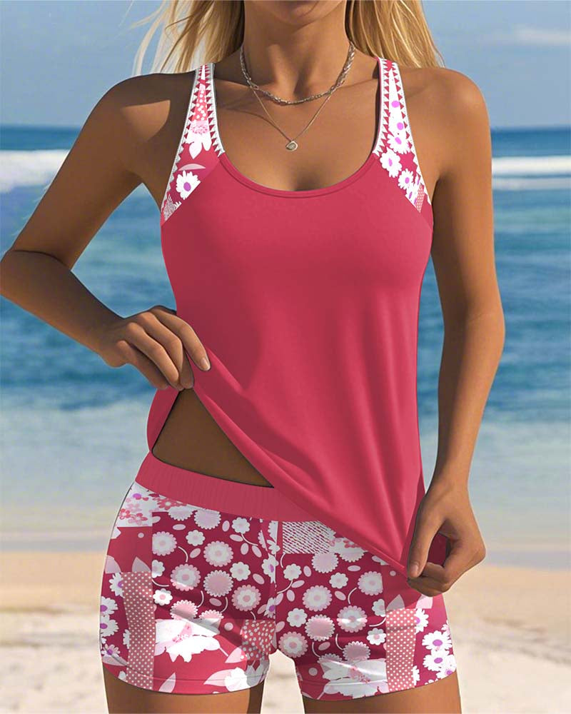 DAMHNAIT | TWO-PIECE SWIMSUIT SET WITH SHORTS