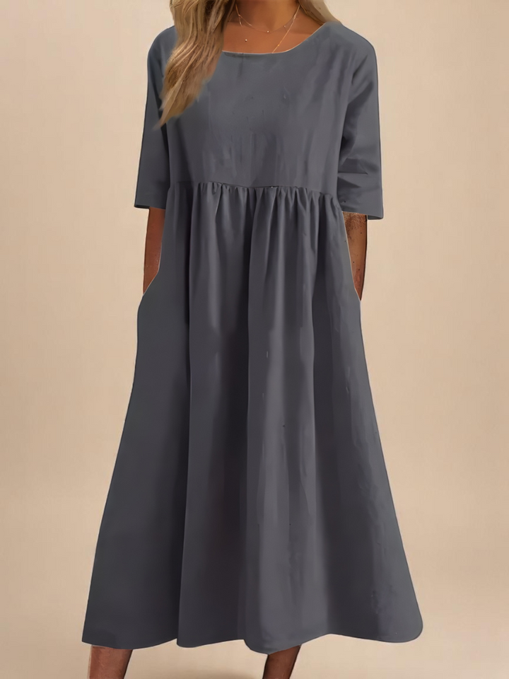 SAOIRSE | LINEN-BLEND SUMMER DRESS WITH POCKETS