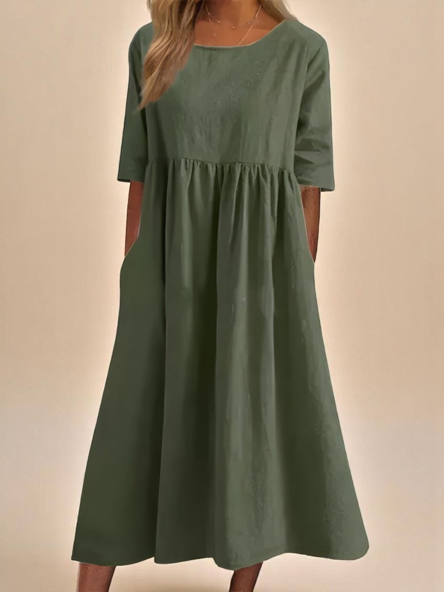 SAOIRSE | LINEN-BLEND SUMMER DRESS WITH POCKETS