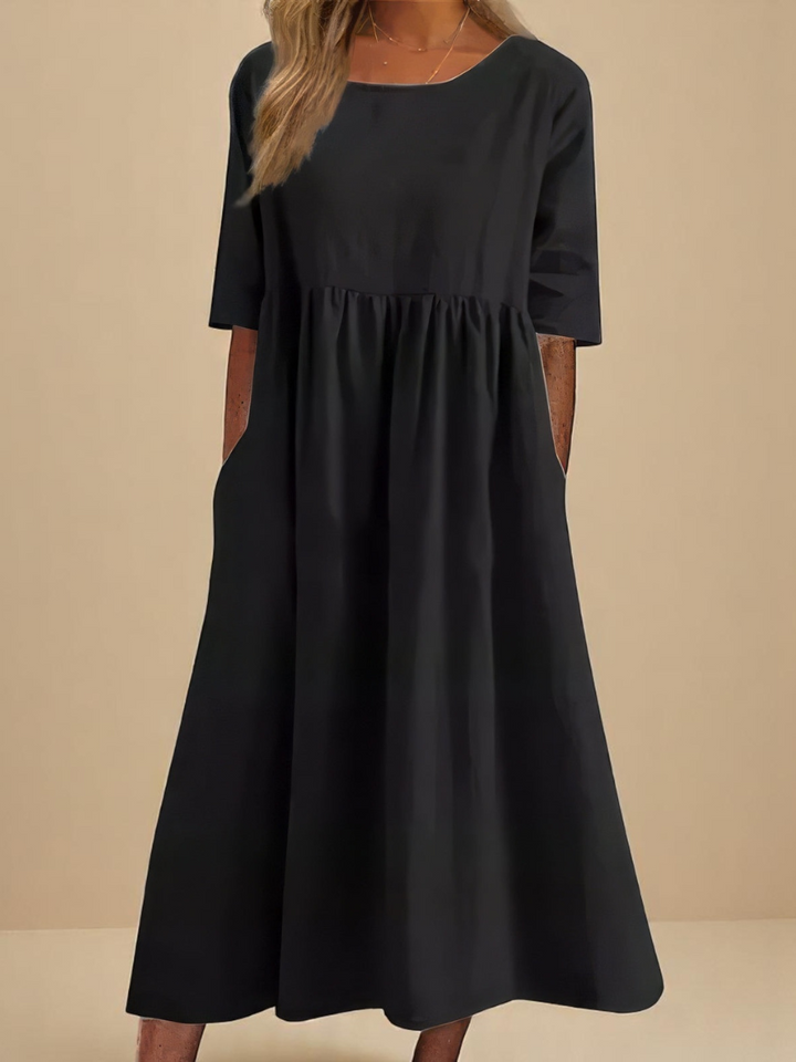 SAOIRSE | LINEN-BLEND SUMMER DRESS WITH POCKETS