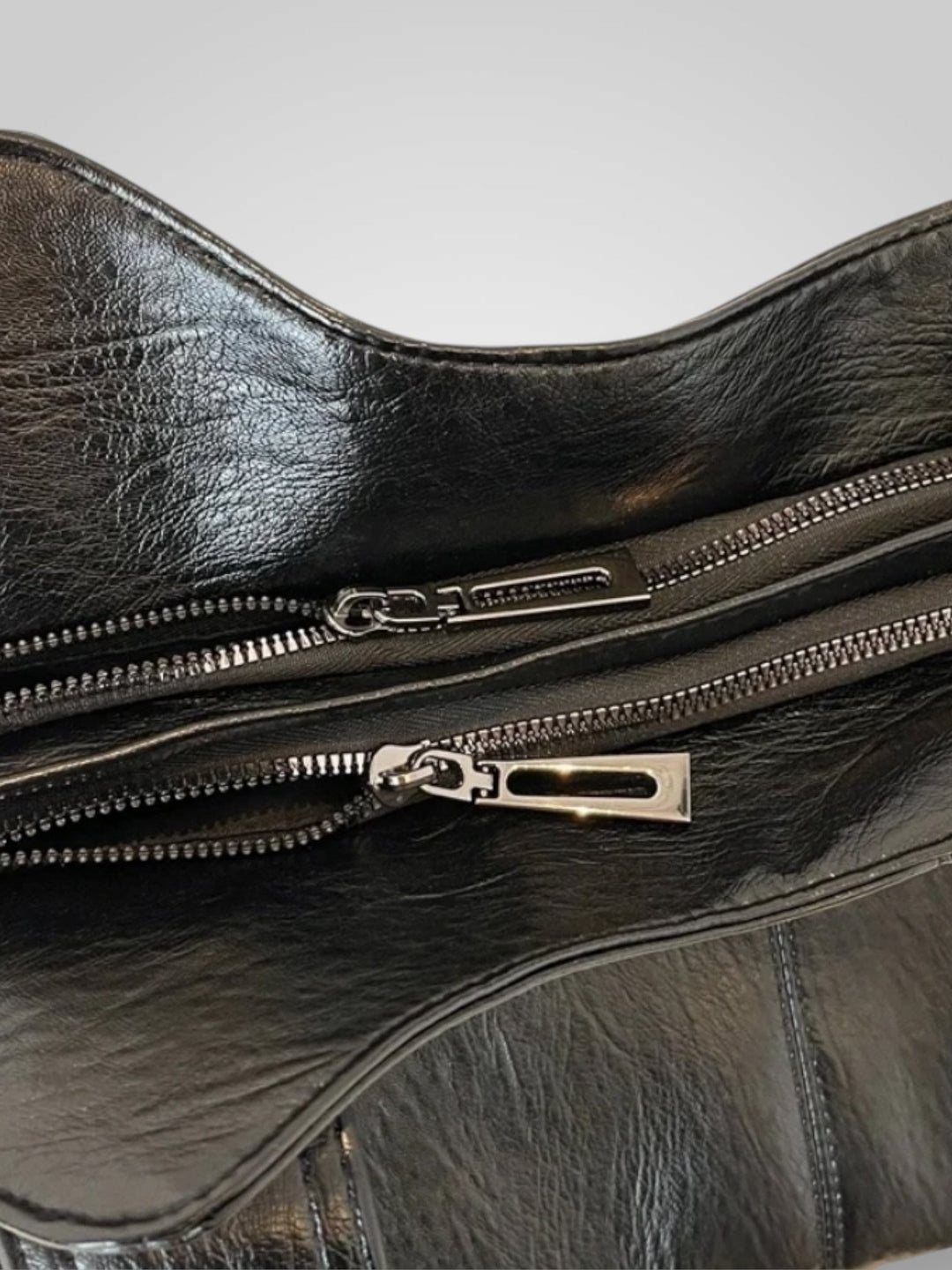 Faux Leather Shoulder Bag with Metal Accents