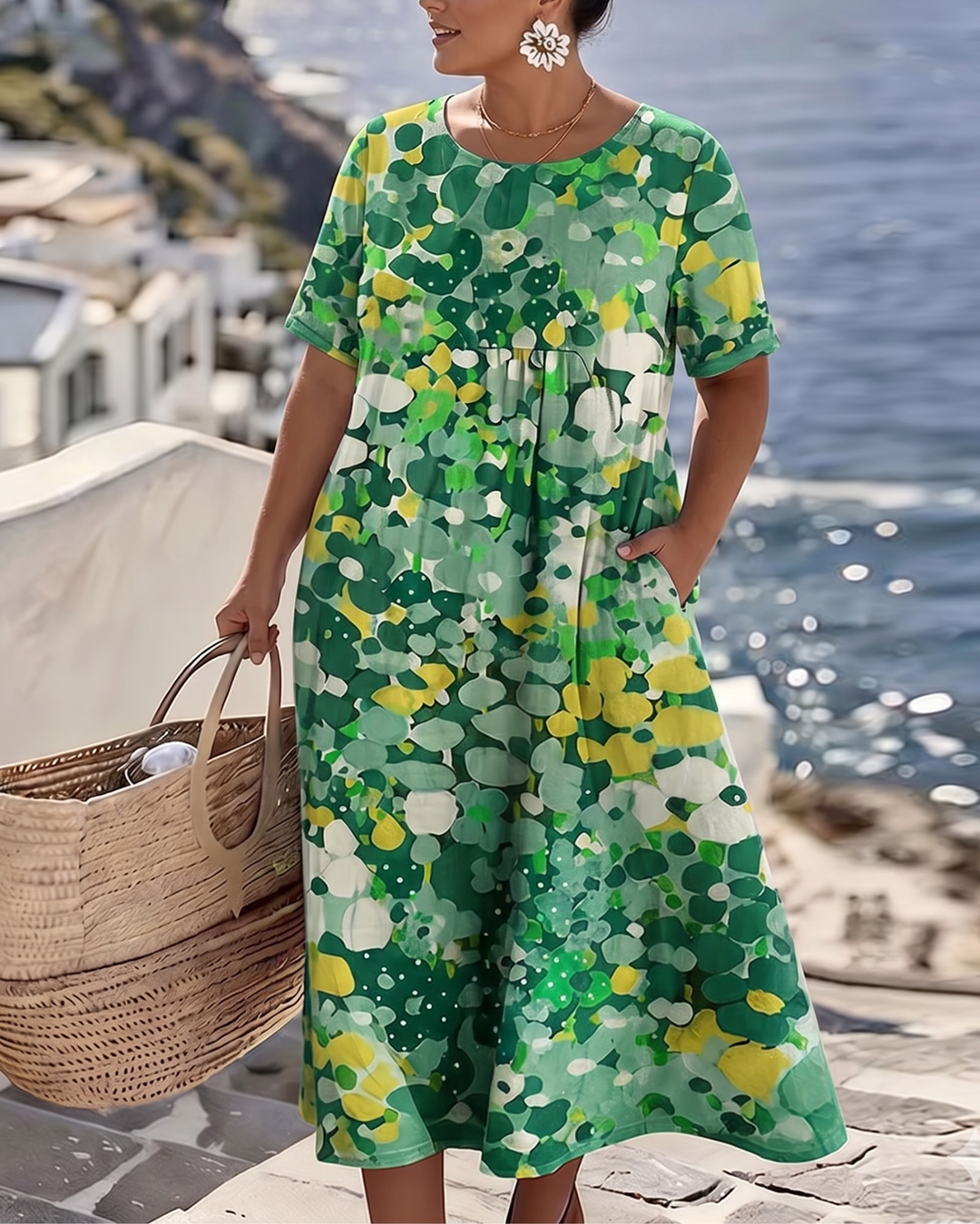 AELWYN | ELEGANT FLORAL MIDI DRESS