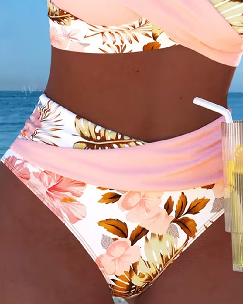 RÓNAIT | CONTRAST FLORAL TANKINI SET