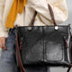Leather Shoulder Bag with Flap Closure