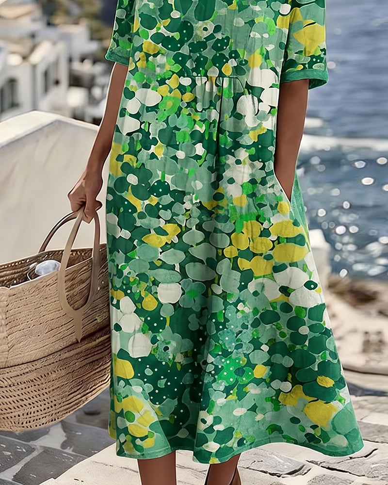 AELWYN | ELEGANT FLORAL MIDI DRESS