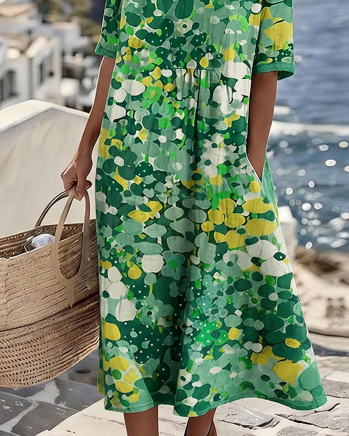 AELWYN | ELEGANT FLORAL MIDI DRESS