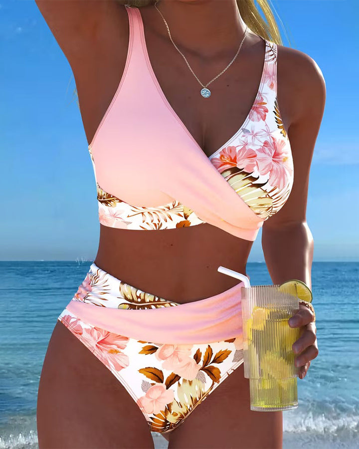 RÓNAIT | CONTRAST FLORAL TANKINI SET