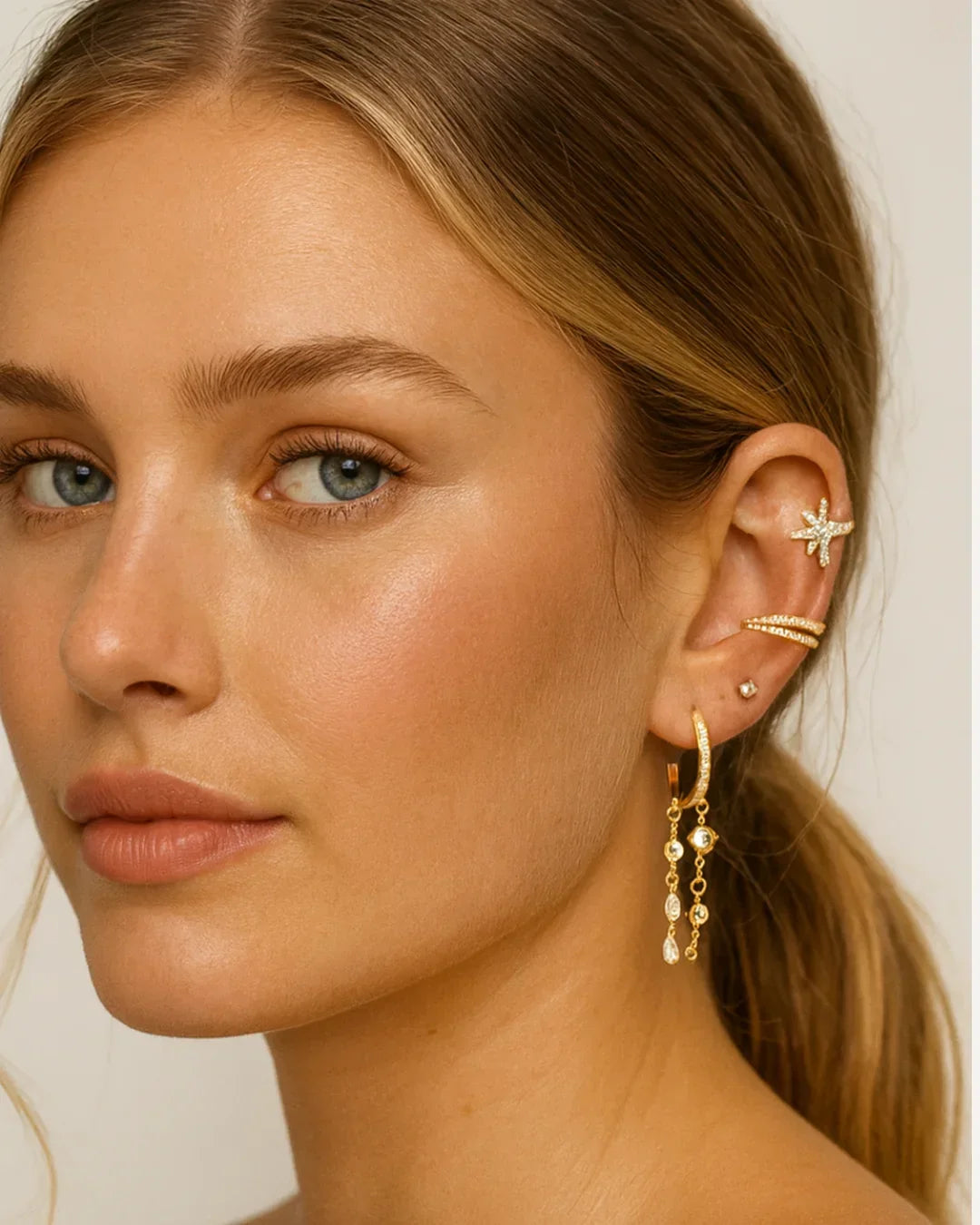 Triple Diamant Hanger Earrings