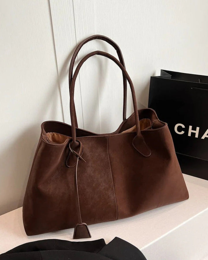 Slim Handle Faux Leather Tote
