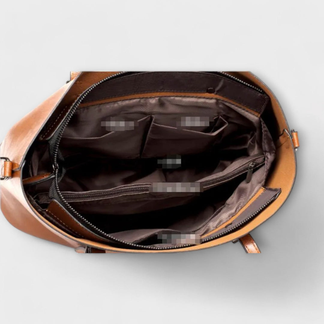 Vintage-Style Shoulder Bag with Sturdy Handles