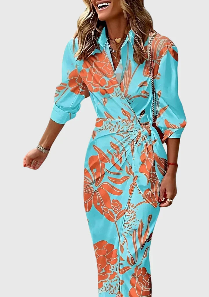 Everly | Elegant Wrap Dress with Print