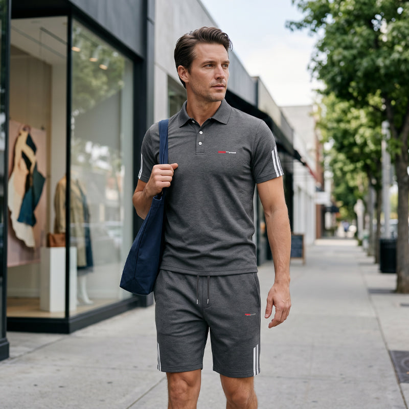 THEO | RELAXED TWO-PIECE SHORT SLEEVE TOP AND SHORTS SET