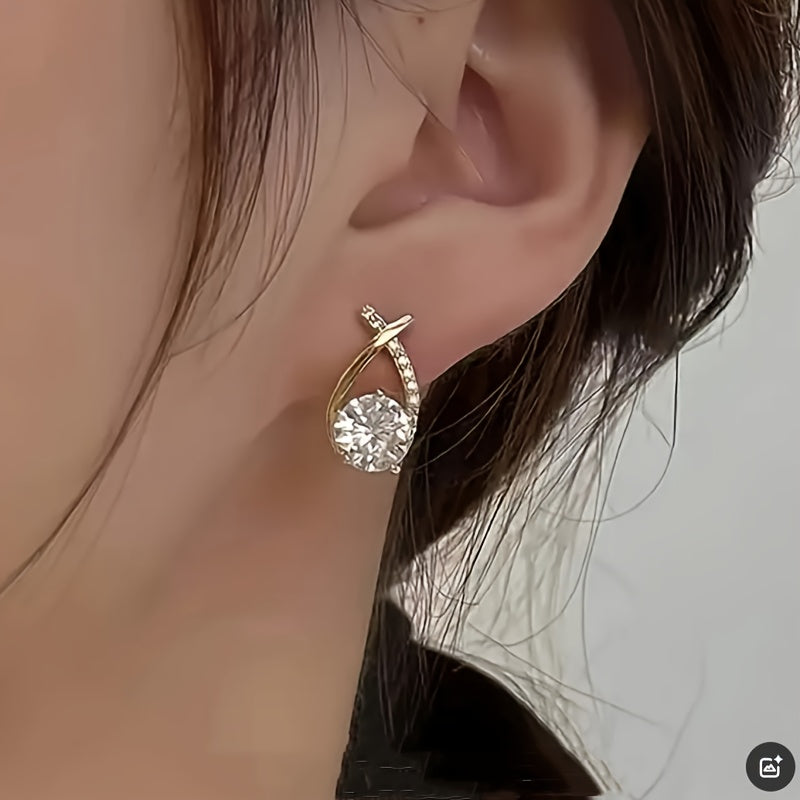 Faith | Gold Cross Earrings with Zirconia