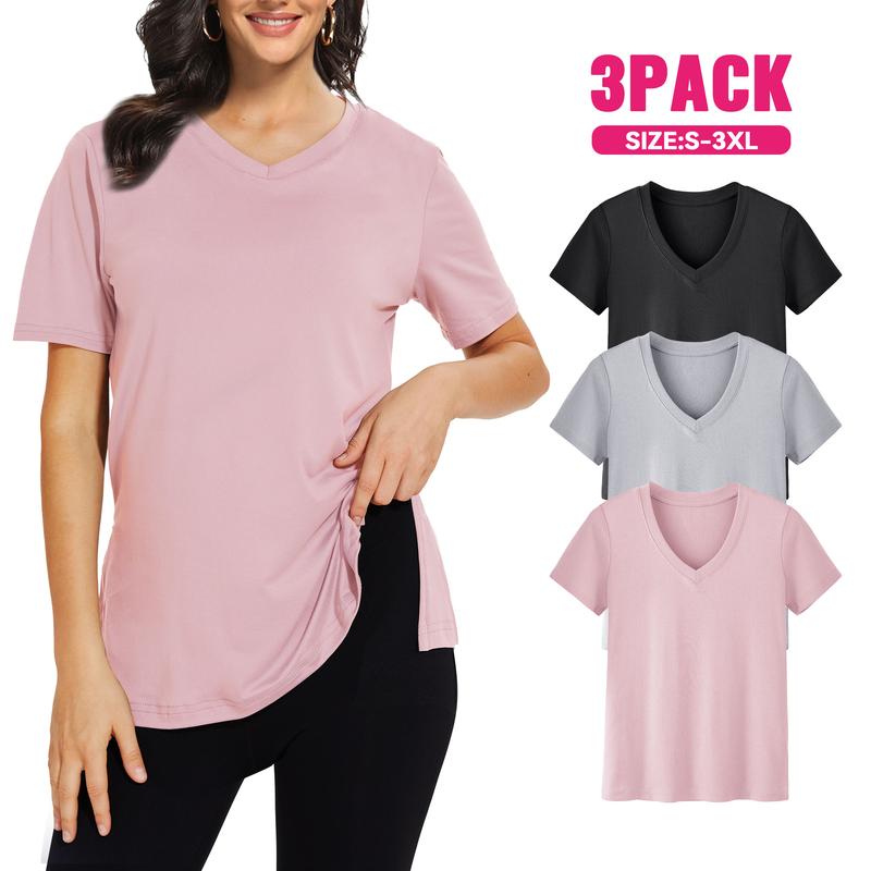 ROSEMARY | CASUAL LOOSE FIT V-NECK TEE (PACK OF 3)