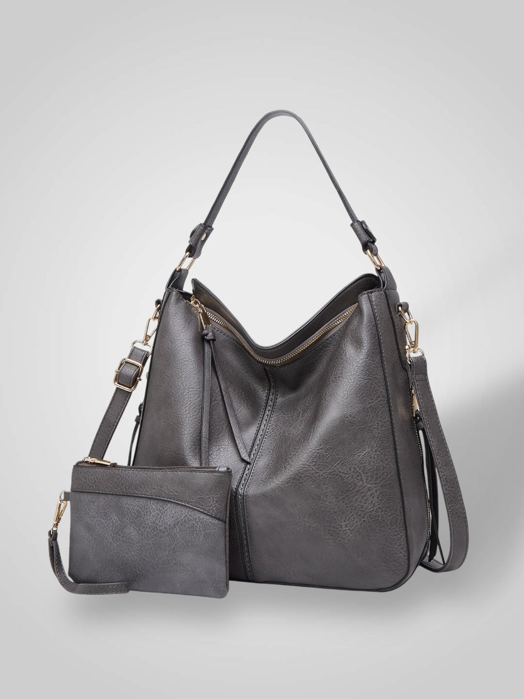 Structured Leather Bag with Convertible Strap