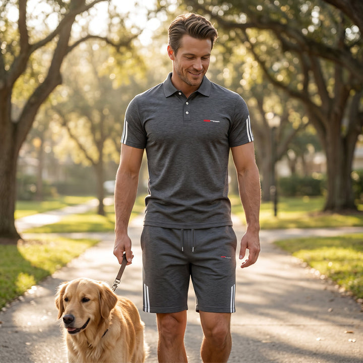 THEO | RELAXED TWO-PIECE SHORT SLEEVE TOP AND SHORTS SET