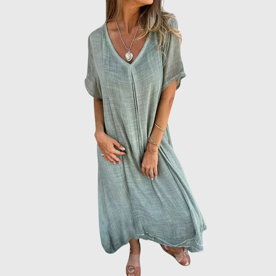 Fiona – Elegant Lightweight V-Neck Dress
