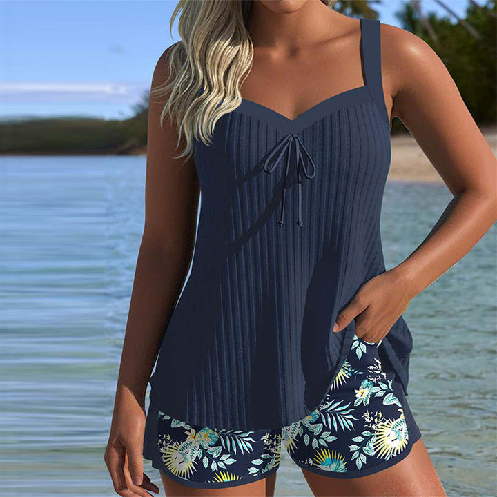 CAOILFHIONN | STRIPED TANKINI SET WITH BEACH SHORTS