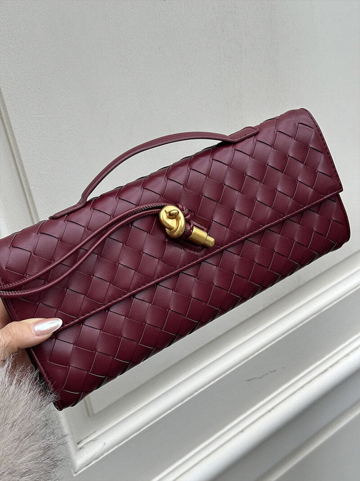 Chic Woven Vegan Leather Clutch Bag