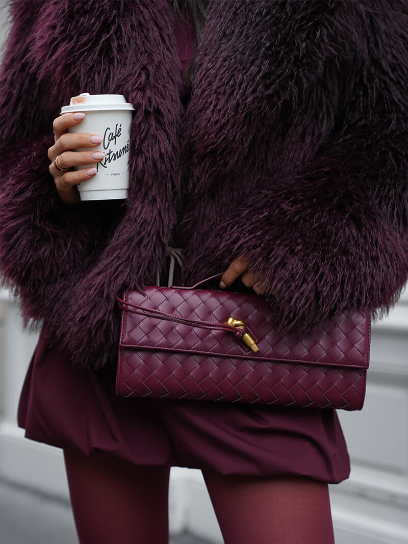 Chic Woven Vegan Leather Clutch Bag